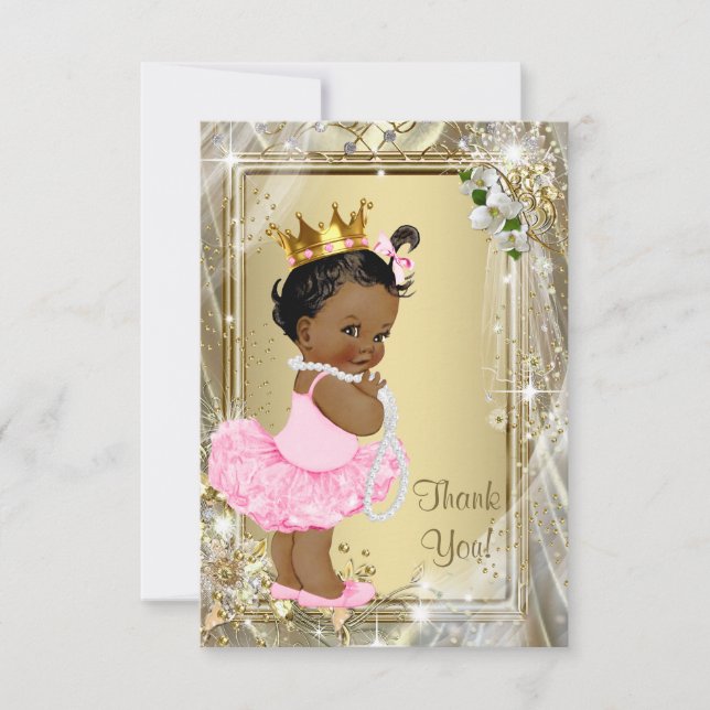 Tack för etnisk princess Tutu Pearls Baby Shower (Framsida)