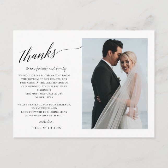 Tack för ett enkelt handskrivet skript vykort (Framsida)