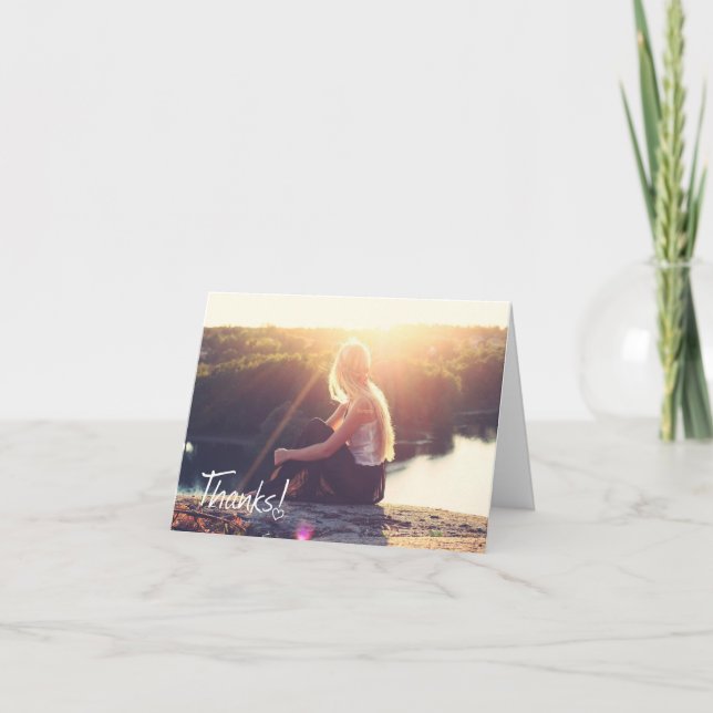 Tack för ett Heart Grad Photo Note Card Anteckningskort (Framsida)