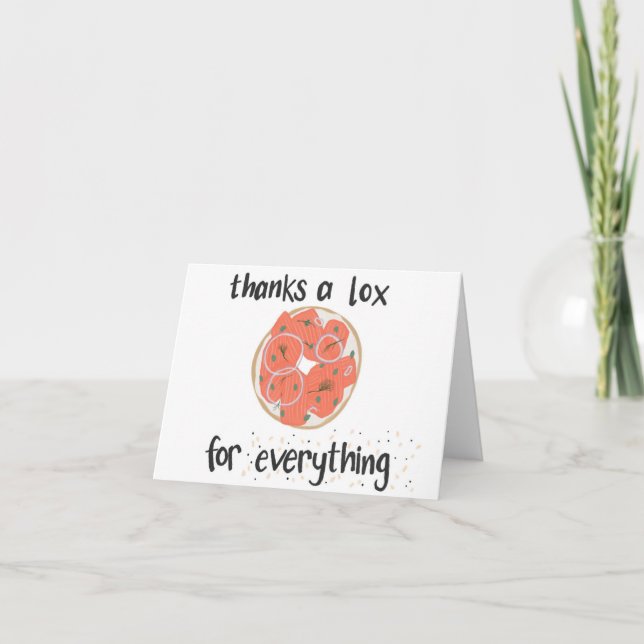 Tack för ett Lox, 4 x 6, hälsningskort Kort (Framsida)