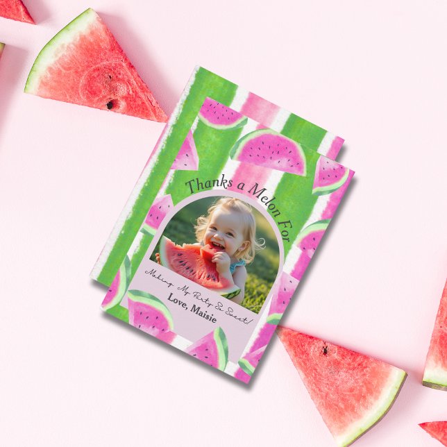 Tack för ett Melon Flat-tackkort Kort (Thanks a Melon Flat Thank You Card)