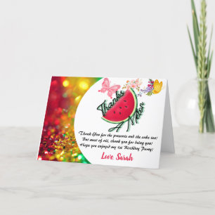 Tack för ett Melon Watermelon Birthday Card Kort