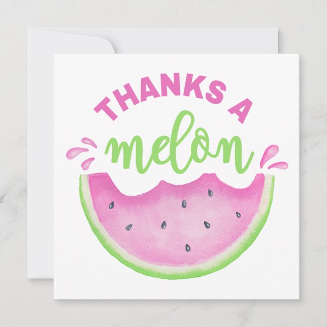 Tack för ett Melon Watermelon Birthday-tack (Framsida)