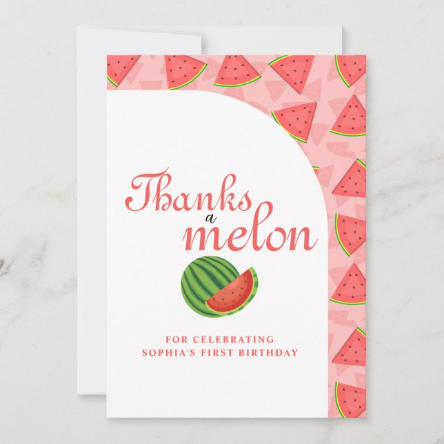 Tack för ett Melon Watermelon-kort Kort (Framsida)