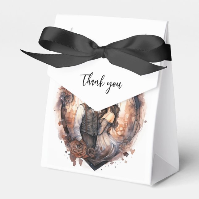 Tack för ett romskt vattenfärgspar presentaskar (Framsidan Sidan)