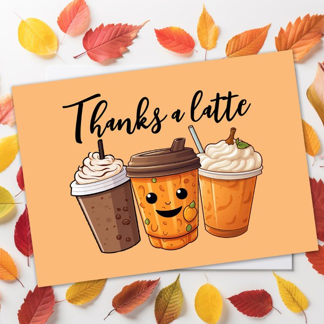 Tack för ett sent kaffe (Thanks a latte fall pumpkin latte client appreciation cards)