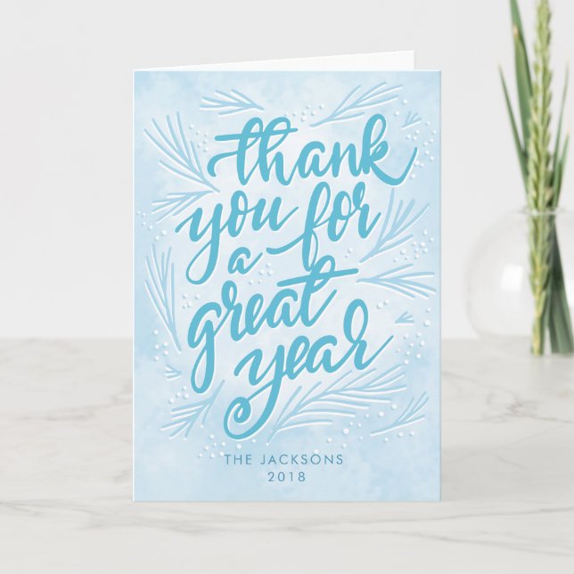 Tack för ett underbart år, modern Helgdag Kort (Framsida)