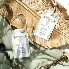 Tack för eukalyptus Baby Shower för kläder Presentetikett