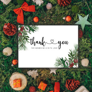 Tack för evigt grönt babyfirande kort