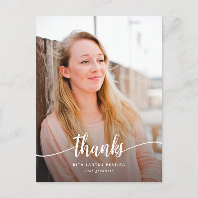 Tack För Examen Modernt Foto Examen Tack Vykort (Framsida)