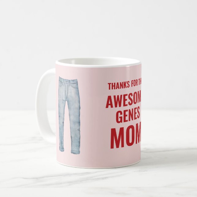 Tack för Fantastisk Genes Mamma Mors dag Kaffemugg (Framsida vänster)