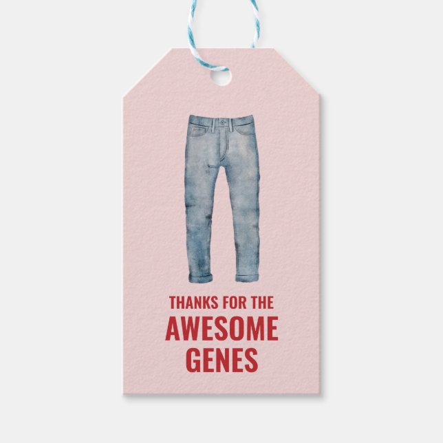 Tack för Fantastisk Genes Mamma Mors dag Presentetikett (Framsidan)