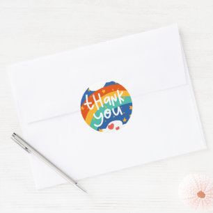 Tack för Färg Kindness Sticker Runt Klistermärke