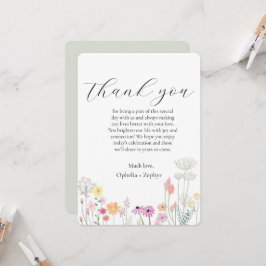 Tack för färgämnet Vår Wildblomma Reception Inbjudningar