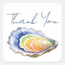 Tack för färgen Oyster Watercolor Fyrkantigt Klistermärke