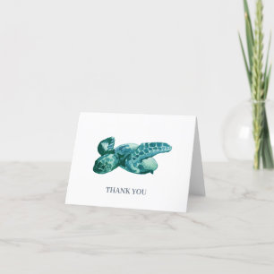 Tack för färgning av anpassningsbar Sea Turtle Pai Kort