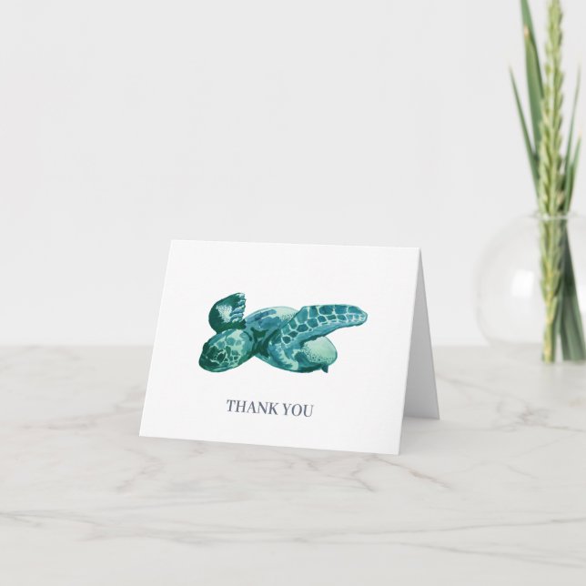 Tack för färgning av anpassningsbar Sea Turtle Pai Kort (Framsida)
