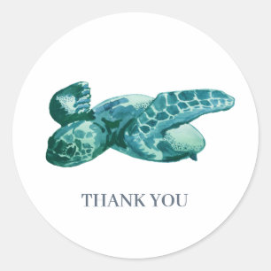 Tack för färgning av anpassningsbar Sea Turtle Pai Runt Klistermärke