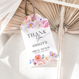 Tack för färgstark Blommigt Presentetikett