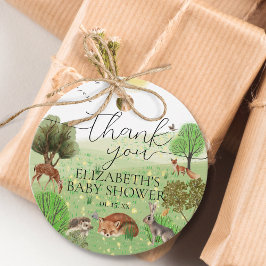 Tack för färgstarka kuterträdsdjur gåvor etiketter