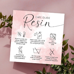Tack för feminin Rosa Epoxy Resin Care Guide Fyrkantigt Visitkort