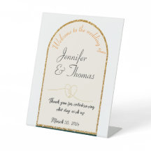 Tack för firandet av bröllop/guld kant