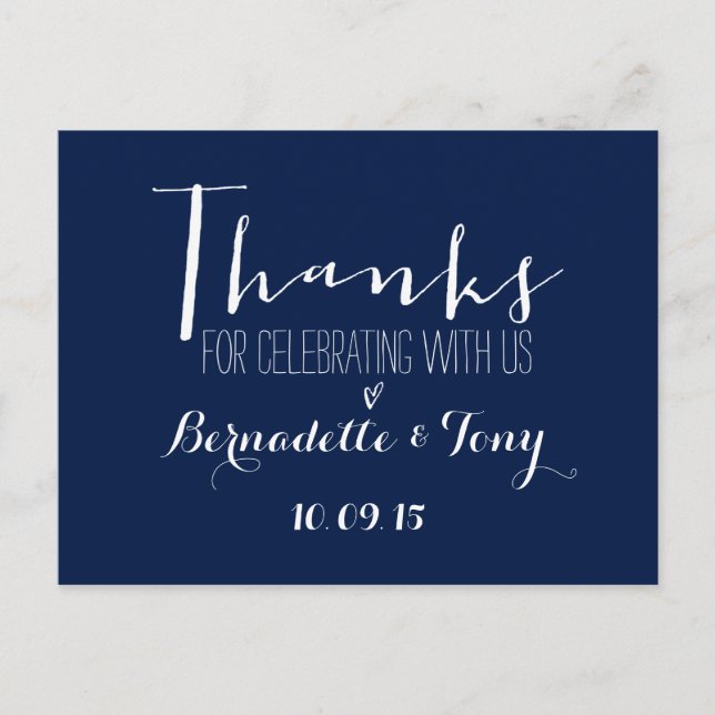 Tack för firandet av oss! Bröllop Tack Vykort (Framsida)