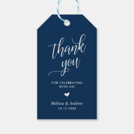 Tack för firandet, marinblått, Bröllop Presentetikett