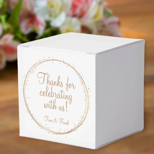 Tack för firandet med USA Guld Gnistra Presentaskar (Personalized favor box for weddings, anniversary parties or birthdays.)