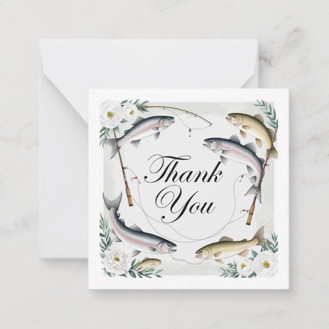 Tack för fiskekort i Älskare Hälsning Anteckningskort (Framsida)