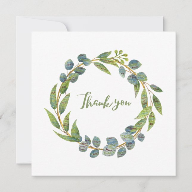 Tack för flera språkliga andetag kort (Framsida)