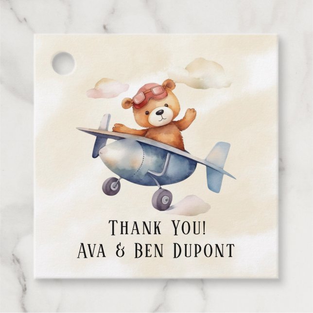 Tack för flygplansflygplanets Födelsedagsfest i Na Gåvor Etiketter (Framsida)