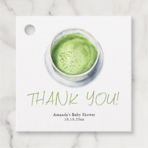 Tack för flytande färg Matcha Latte Baby Shower Gåvor Etiketter