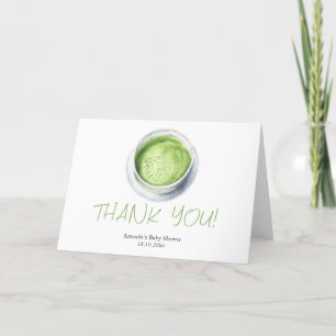 Tack för flytande färg Matcha Latte Baby Shower Kort