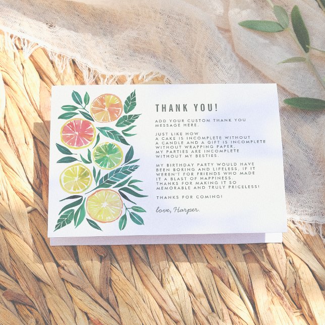 Tack för födelsedag för vattenfärgcitrusfrukter (Skapare uppladdad)