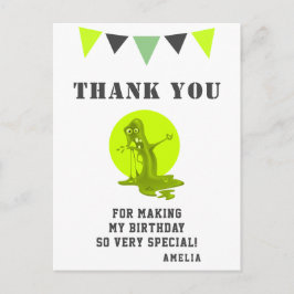 Tack för födelsedagen från det kusliga gröna slemm vykort