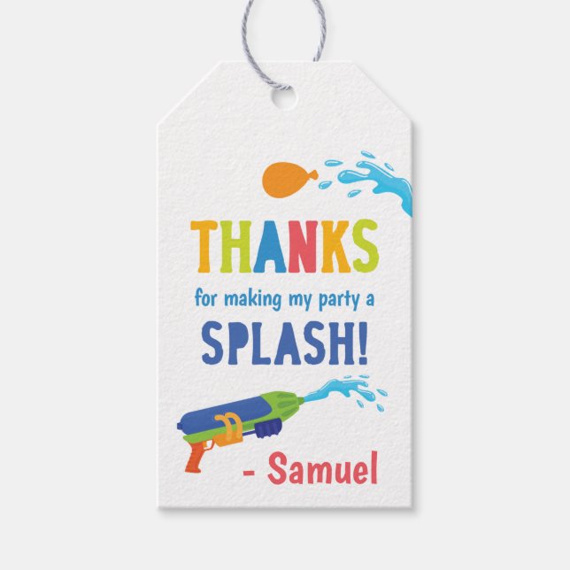 Tack för födelsedagen vatten Krig Presentetikett (Framsidan)