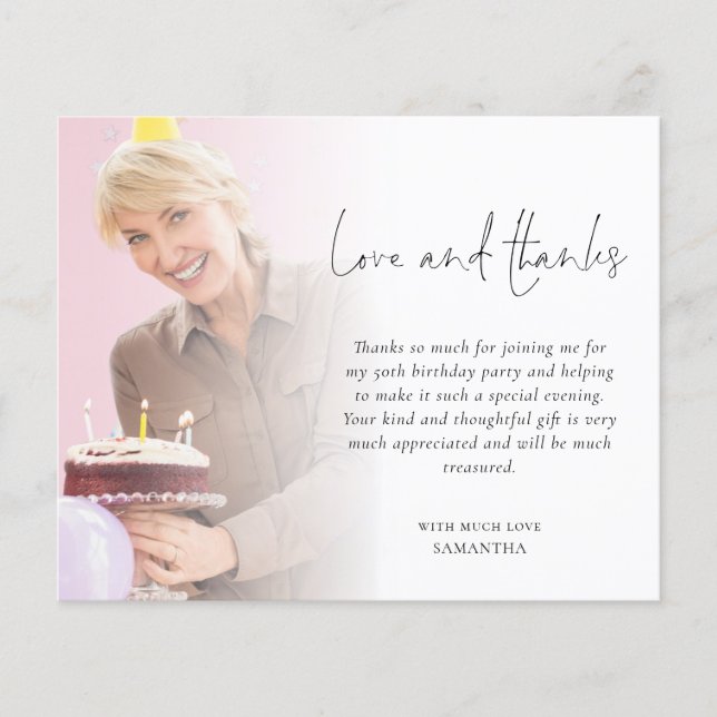 Tack för Födelsedagsfest av fotoöverlagring för bu (Framsida)