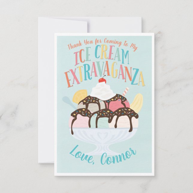 Tack för Födelsedagsfest av isCream Extravaganza Inbjudningar (Framsida)