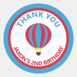 Tack för Födelsedagsfest av luftballong Runt Klistermärke