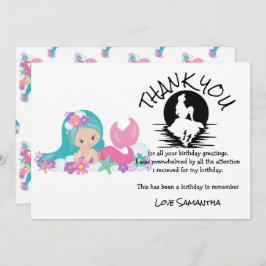 Tack för Födelsedagsfest av Rosa av sjöjungfru Lil Inbjudningar