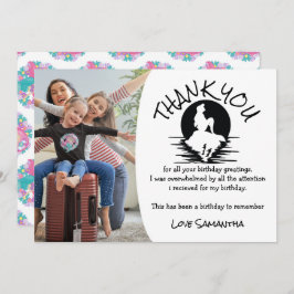 Tack för Födelsedagsfest av Rosa av sjöjungfru Lil Inbjudningar