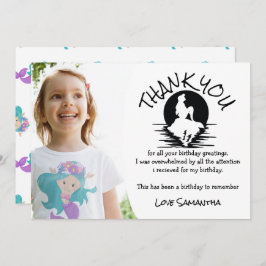 Tack för Födelsedagsfest av Rosa av sjöjungfru Lil Inbjudningar