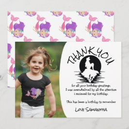 Tack för Födelsedagsfest av Rosa av sjöjungfru Lil Inbjudningar