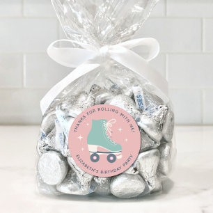 Tack för Födelsedagsfest av rullskridskor Runt Klistermärke