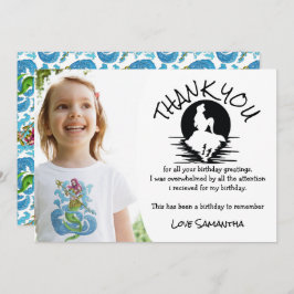 Tack för Födelsedagsfest av sjöjungfru Grönt Inbjudningar