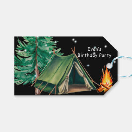 Tack för Födelsedagsfest av trendig Camp Out Boy Presentetikett