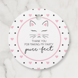 Tack för Födelsedagsfesten i kattunge, tack för at Gåvor Etiketter