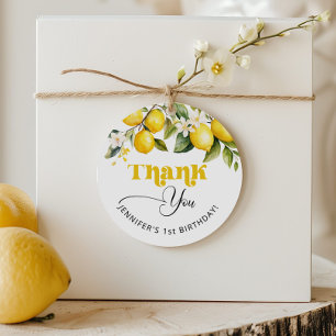 Tack för födelsedagsfesten Lemon citrus Gåvor Etiketter