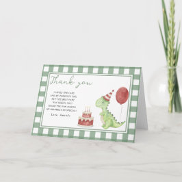 Tack för födelsedagsfesten med söt dinosaurie